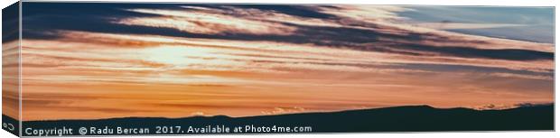 Beautiful Sunset Cloudy Sky Over Mountains Canvas Print by Radu Bercan