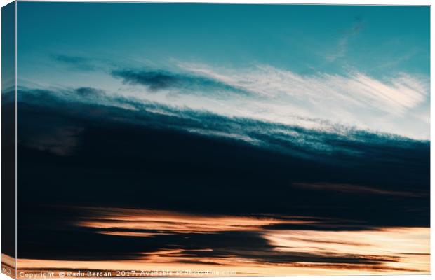 Beautiful Orange And Blue Summer Sunset Sky Canvas Print by Radu Bercan