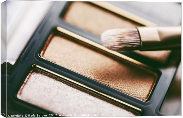 Professional Makeup Brush And Eye Shadow Color Pal Canvas Print by Radu Bercan