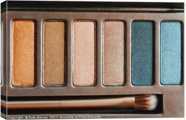 Colorful Eye Shadow Palette Makeup Products Canvas Print by Radu Bercan