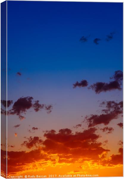 Beautiful Blue And Orange Tranquil Summer Sunset B Canvas Print by Radu Bercan