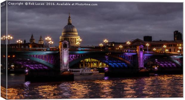 St Paul's Cathedral and Southwark bridge. Canvas Print by Rob Lucas