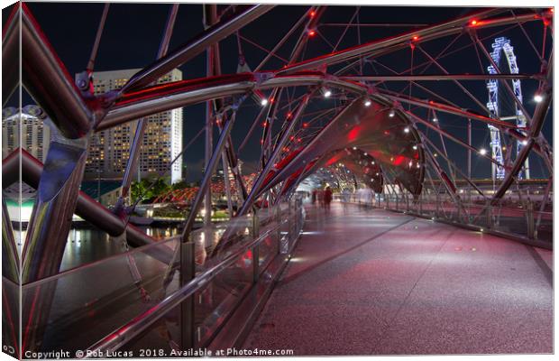  Singapore's Helix bridge  Canvas Print by Rob Lucas