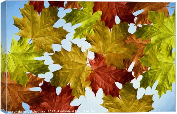 Autumn Leaves Brite Canvas Print by Catchavista 