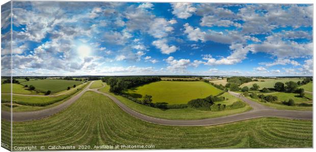 360 Aerial Panoramic View Curborough Sprint Canvas Print by Catchavista 