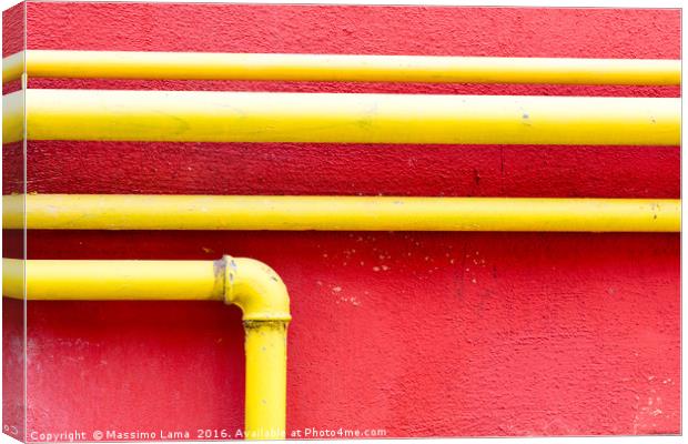 yellow gas pipe Canvas Print by Massimo Lama