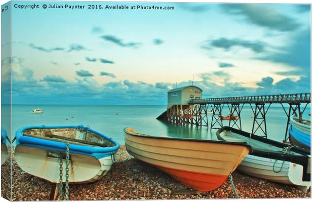 Selsey lifeboat station at sunset Canvas Print by Julian Paynter