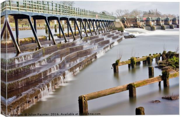 Teddington weir Canvas Print by Julian Paynter