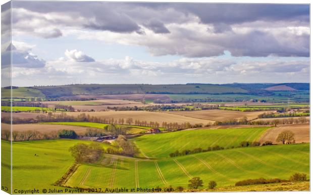 View from Butser Hill in Hampshire Canvas Print by Julian Paynter