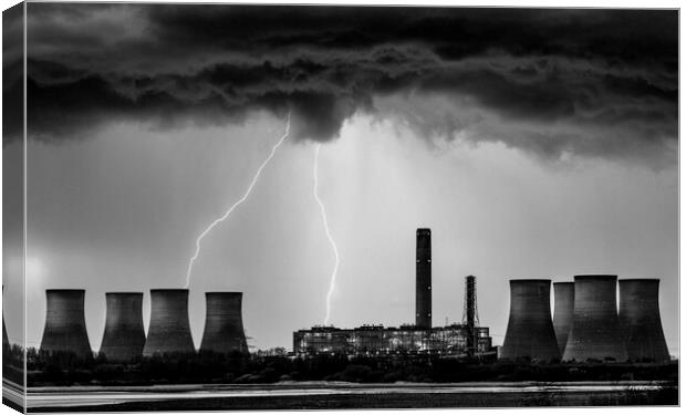 Electric Fury Over Fiddlers Ferry Canvas Print by Kevin Elias