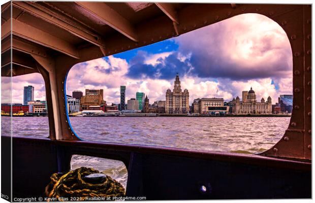 Ferry across the mersey Canvas Print by Kevin Elias
