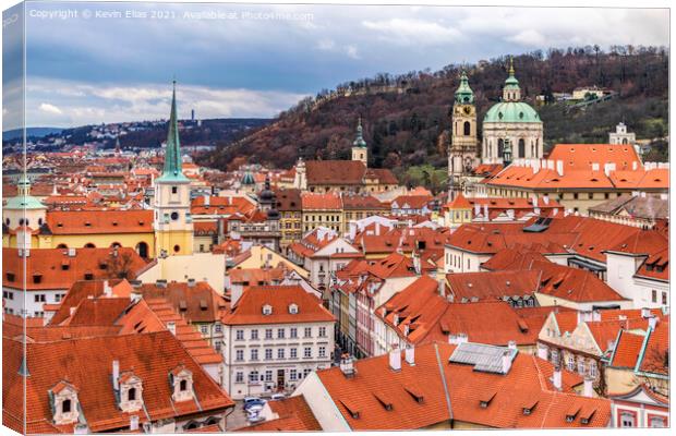 Rooftops of Prague Canvas Print by Kevin Elias