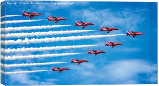 Spectacular Red Arrows Aerial Ballet Canvas Print by Kevin Elias