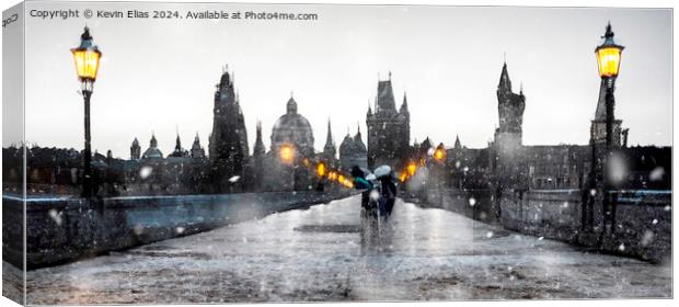 Winter in Prague Canvas Print by Kevin Elias