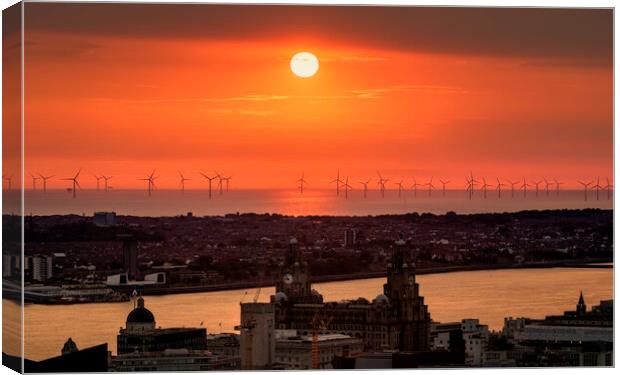 Mersey sunsets Canvas Print by Kevin Elias