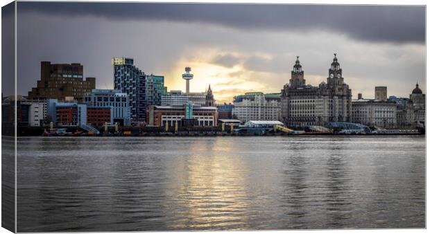 Liverpool Waterfront: A Frosty Dawn's Revelation Canvas Print by Kevin Elias