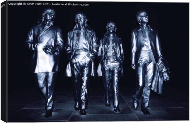 Iconic Beatles Monument on Liverpool's Waterfront Canvas Print by Kevin Elias