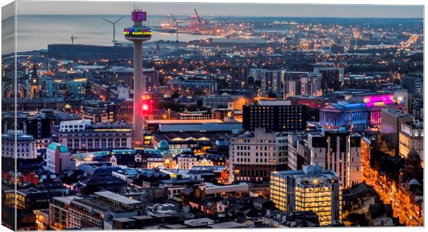 Liverpool city lights Canvas Print by Kevin Elias