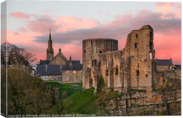 Barnard Castle Sunset Canvas Print by AMANDA AINSLEY