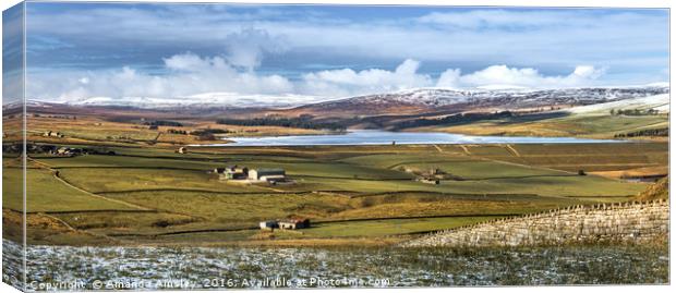 Winter at Selset Reservoir  Canvas Print by AMANDA AINSLEY
