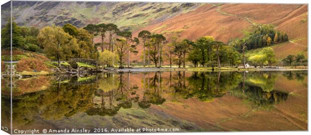 Autumn Reflections on Buttermere Canvas Print by AMANDA AINSLEY