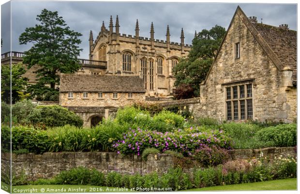 Oxford Cathedral and Garden Canvas Print by AMANDA AINSLEY