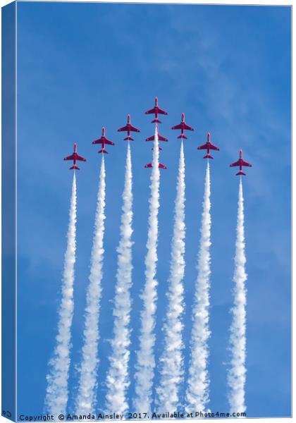 The Red Arrows at Sunderland International Air Sho Canvas Print by AMANDA AINSLEY