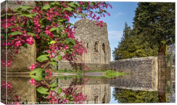 Reflections of Bowes Castle in Teesdale Canvas Print by AMANDA AINSLEY