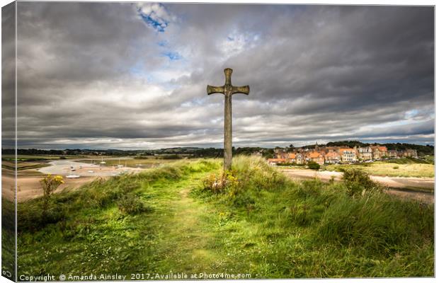 St. Cuthbert's Cross at Alnmouth. Canvas Print by AMANDA AINSLEY
