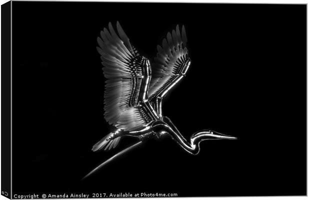 The Heron Canvas Print by AMANDA AINSLEY