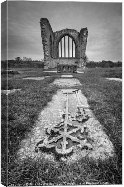 Egglestone Abbey and The Tomb Canvas Print by AMANDA AINSLEY