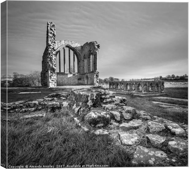 Eggleston Abbey and The Tombe Canvas Print by AMANDA AINSLEY