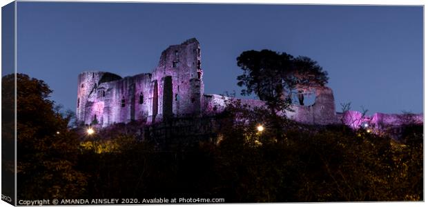 Majestic Barnard Castle at Night Canvas Print by AMANDA AINSLEY