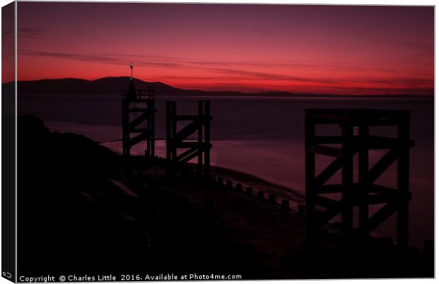 Solway Sunset Canvas Print by Charles Little