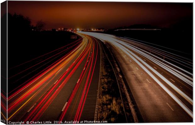 Motorway Sunset Canvas Print by Charles Little