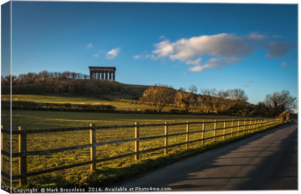 'Penshaw Monument at Sunset' Canvas Print by Mark Brownless