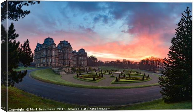 'Bowes Museum Sunrise' Canvas Print by Mark Brownless