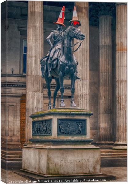 The Equestrian Wellington Statue Canvas Print by Anne McLuckie