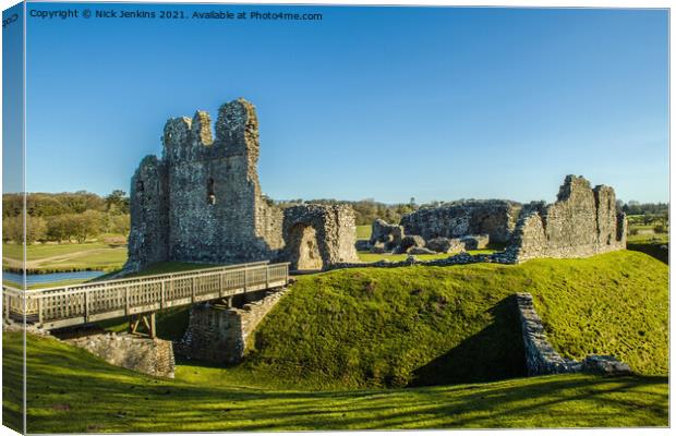 Remains of Ogmore Castle Ogmore by Sea south Wales Canvas Print by Nick Jenkins