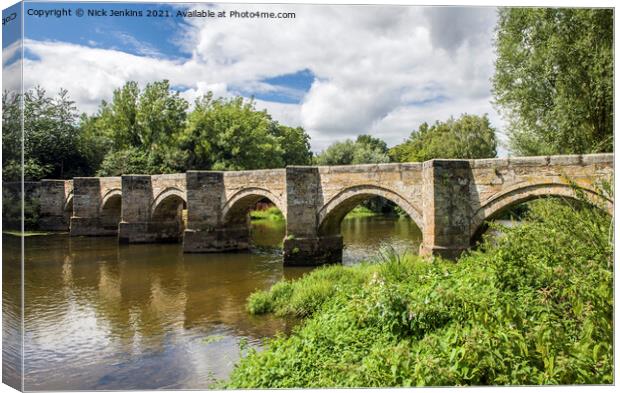 Essex Bridge over the River Trent Staffordshire Canvas Print by Nick Jenkins