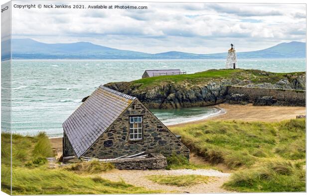 Boathouse on Llanddwyn Island Anglesey Canvas Print by Nick Jenkins