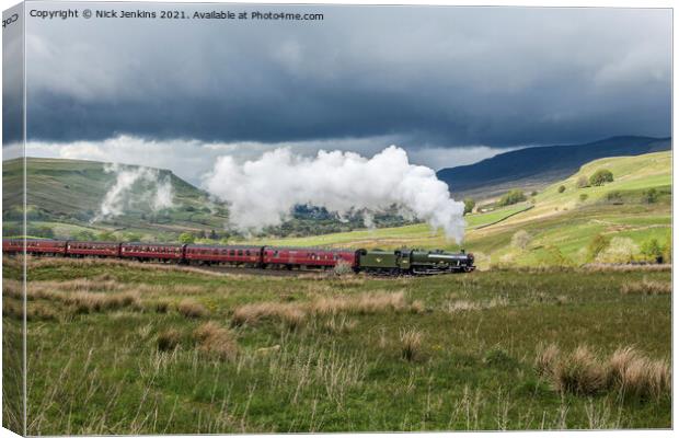 The Dalesman Steam Locomotive Yorkshire Dales  Canvas Print by Nick Jenkins