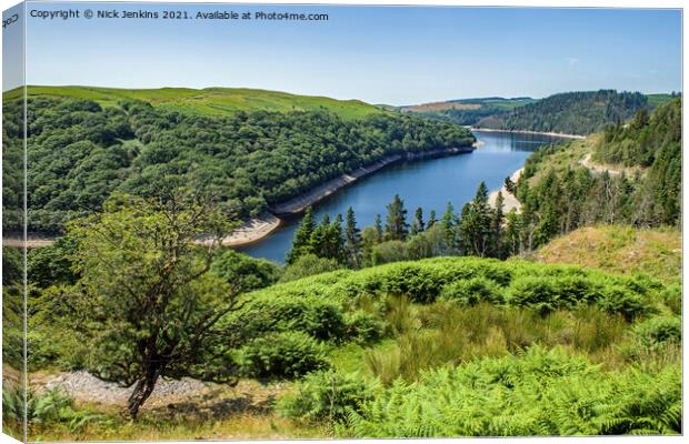 Section of Llyn Brianne Reservoir Carmarthenshire Canvas Print by Nick Jenkins