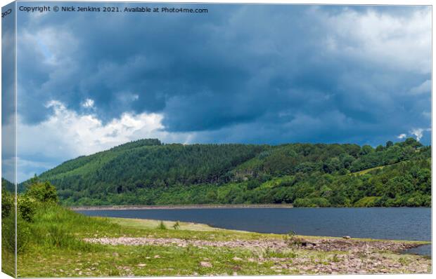 Talybont Reservoir in Summer Brecon Beacons   Canvas Print by Nick Jenkins