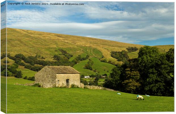 Dales Barn on the Deepdale Fells Cumbria Canvas Print by Nick Jenkins