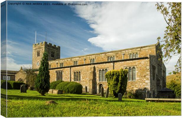 St Andrews Church Dent in Dentdale Canvas Print by Nick Jenkins