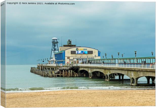 Bournemouth Pier Dorset in November  Canvas Print by Nick Jenkins