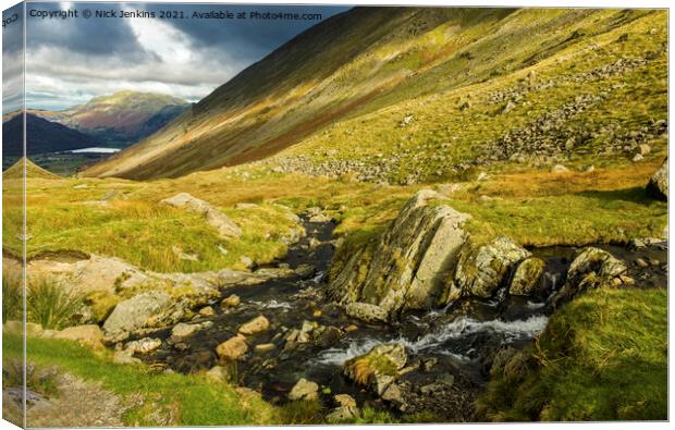 The View down Kirkstone Pass in Autumn  Canvas Print by Nick Jenkins
