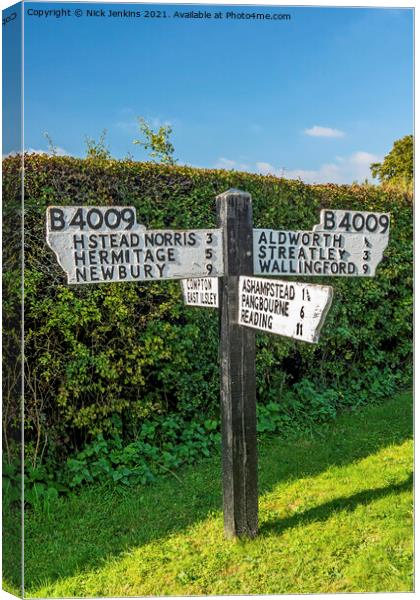 Four Points Post Aldworth Reading  Canvas Print by Nick Jenkins