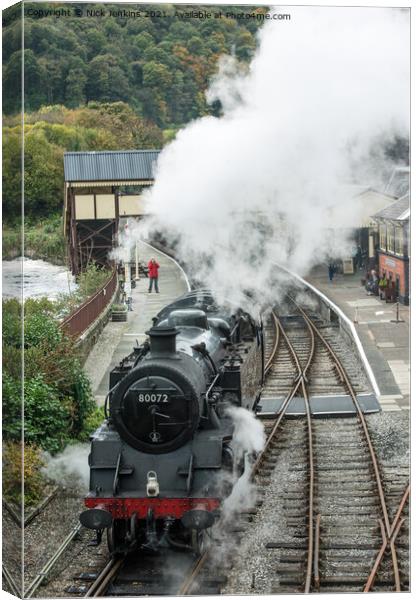 Steam Engine 80072 at Llangollen Station Canvas Print by Nick Jenkins